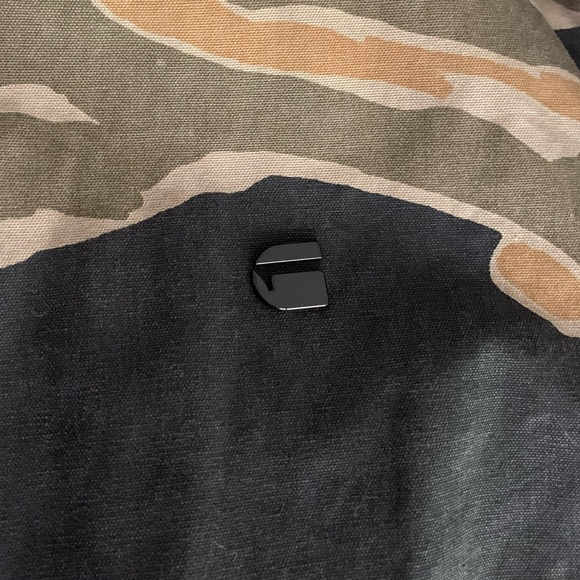 G Raw camo bomber with knit details deep front pockets cotton size M - Picture 4 of 14